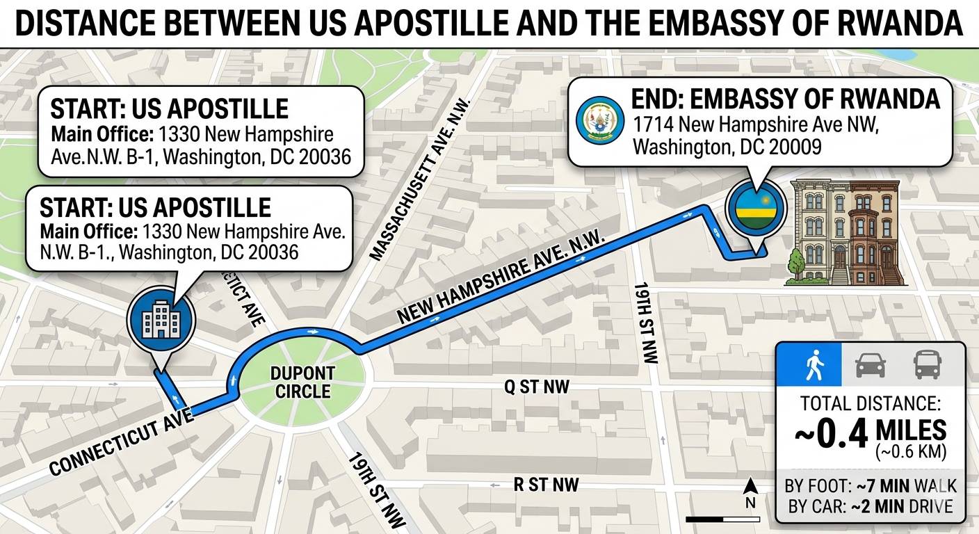 Map of Rwanda Apostille & Embassy Legalization Services